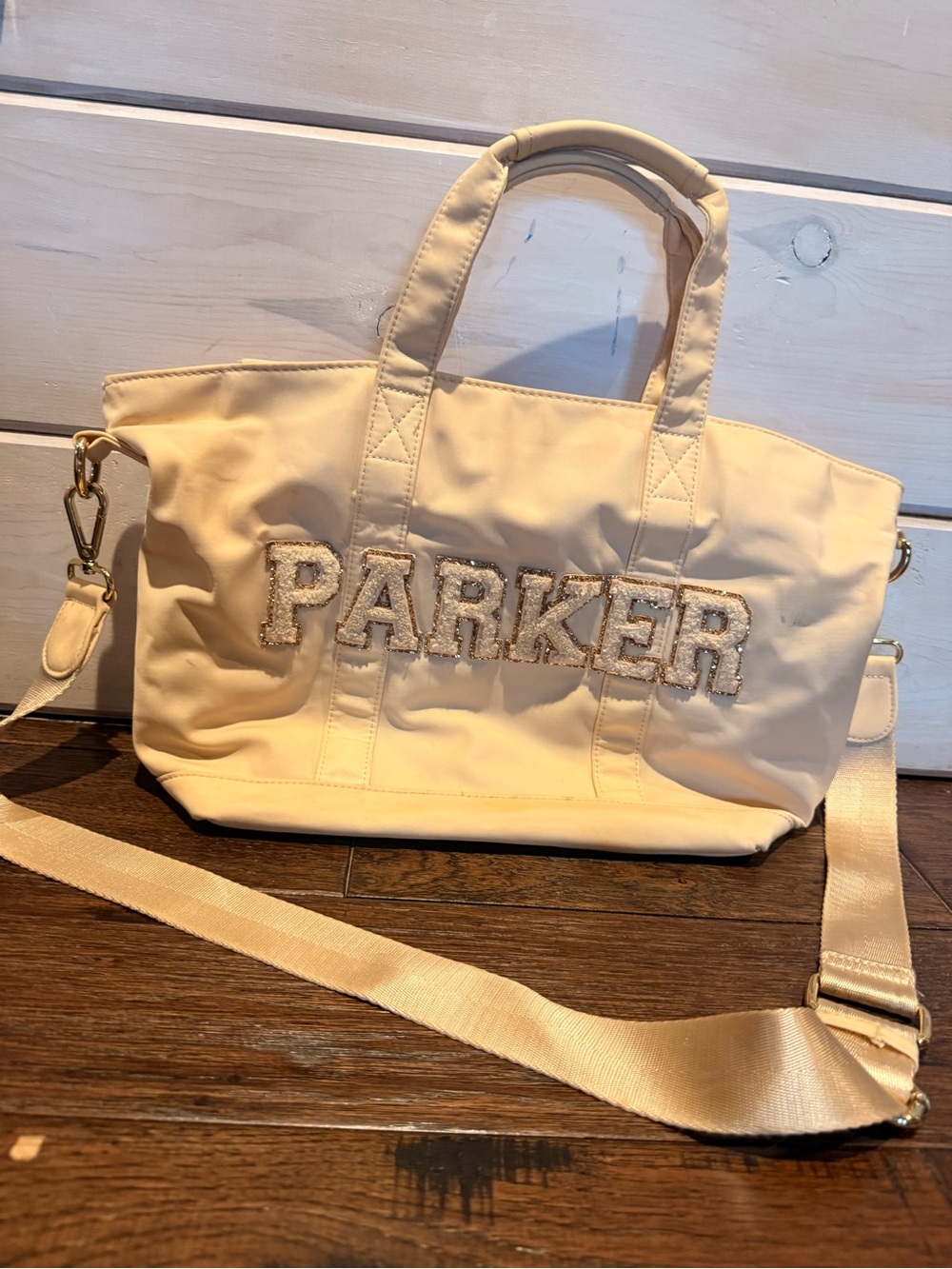 Stoney Clover Lane Cream 'PARKER' Embroidered classic mini tote